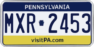 PA license plate MXR2453