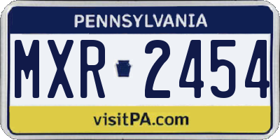 PA license plate MXR2454
