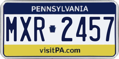PA license plate MXR2457