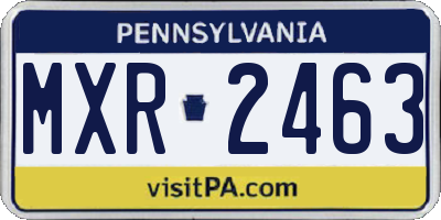 PA license plate MXR2463