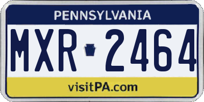 PA license plate MXR2464