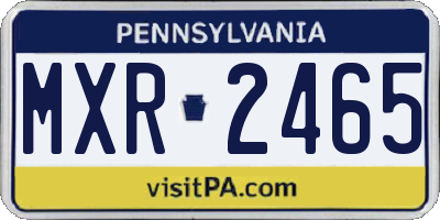 PA license plate MXR2465