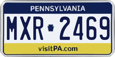 PA license plate MXR2469