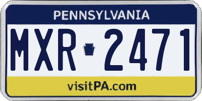 PA license plate MXR2471