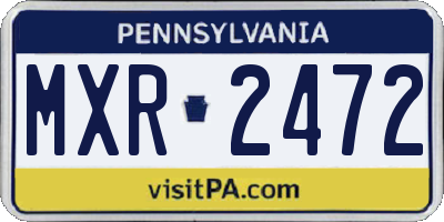 PA license plate MXR2472