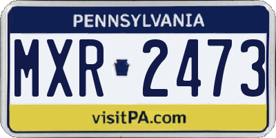 PA license plate MXR2473