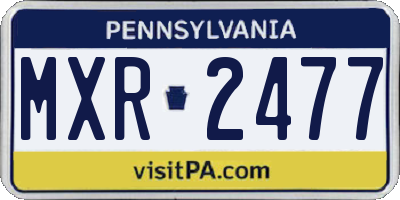 PA license plate MXR2477