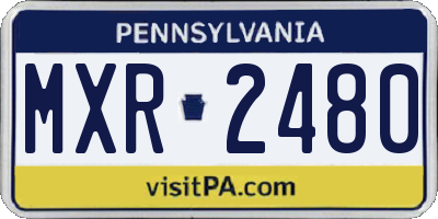 PA license plate MXR2480