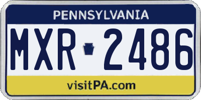 PA license plate MXR2486