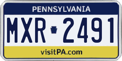 PA license plate MXR2491