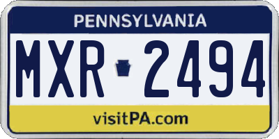 PA license plate MXR2494