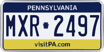 PA license plate MXR2497