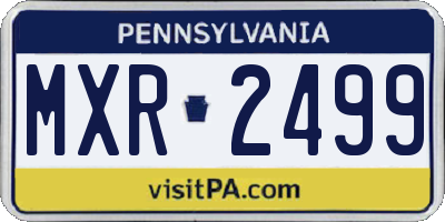 PA license plate MXR2499