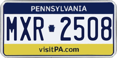 PA license plate MXR2508