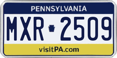 PA license plate MXR2509