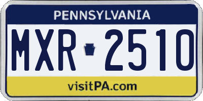 PA license plate MXR2510