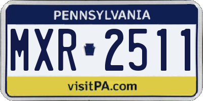 PA license plate MXR2511