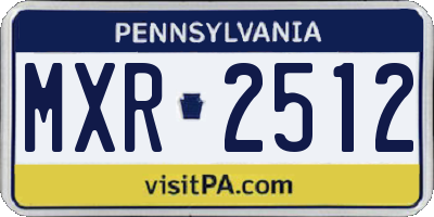 PA license plate MXR2512