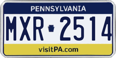 PA license plate MXR2514