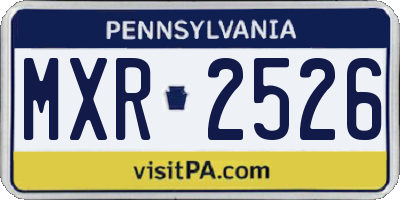 PA license plate MXR2526