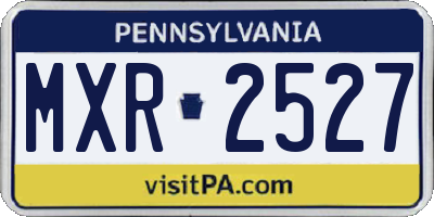PA license plate MXR2527
