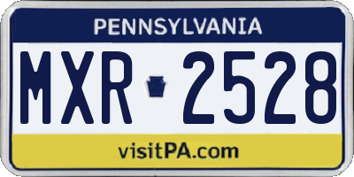 PA license plate MXR2528
