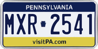 PA license plate MXR2541