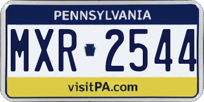 PA license plate MXR2544