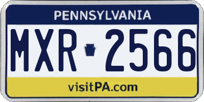 PA license plate MXR2566