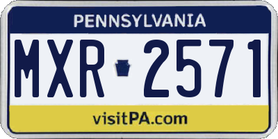 PA license plate MXR2571