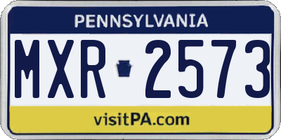 PA license plate MXR2573