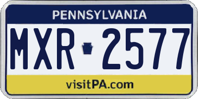 PA license plate MXR2577