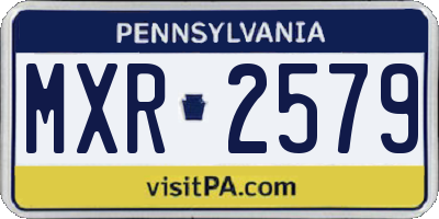 PA license plate MXR2579
