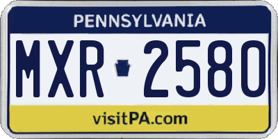 PA license plate MXR2580