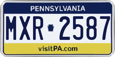 PA license plate MXR2587