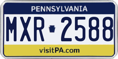PA license plate MXR2588