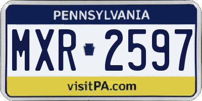 PA license plate MXR2597