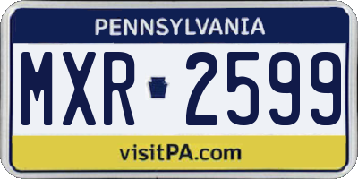 PA license plate MXR2599
