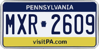 PA license plate MXR2609