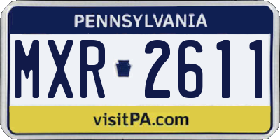PA license plate MXR2611
