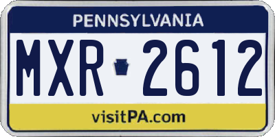 PA license plate MXR2612