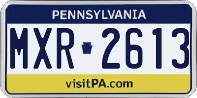 PA license plate MXR2613