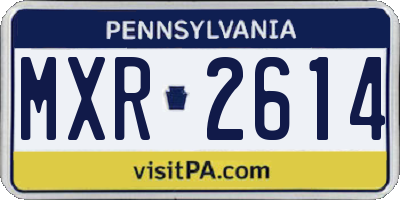 PA license plate MXR2614