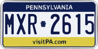 PA license plate MXR2615