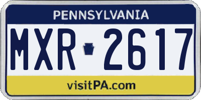 PA license plate MXR2617