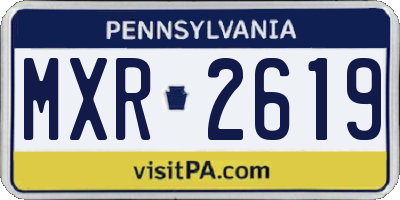 PA license plate MXR2619