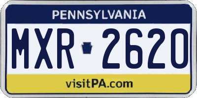 PA license plate MXR2620