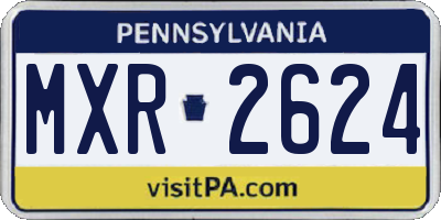 PA license plate MXR2624