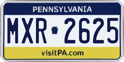 PA license plate MXR2625