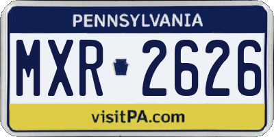 PA license plate MXR2626